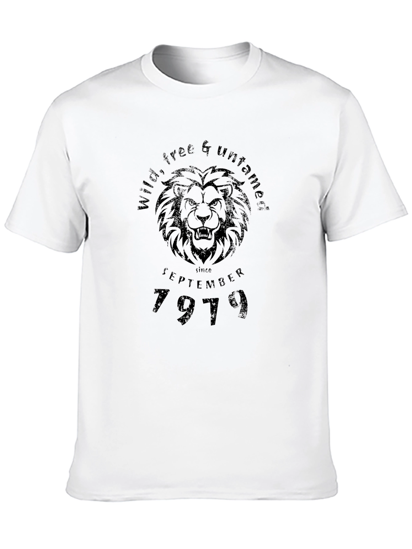 Wild & Untamed Lion Black T-Shirt - September 1979