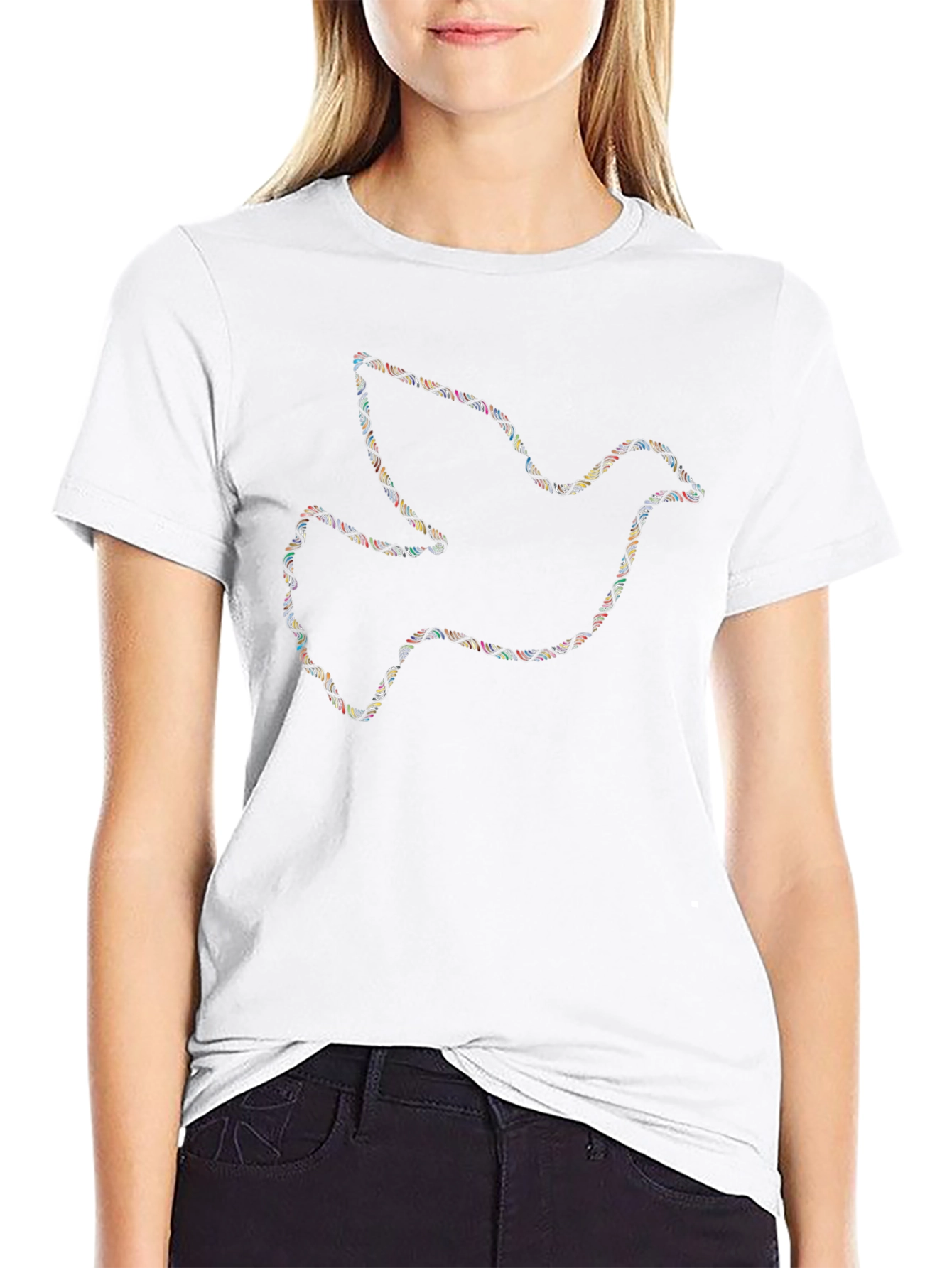 Peace Dove Graphic Black T-Shirt