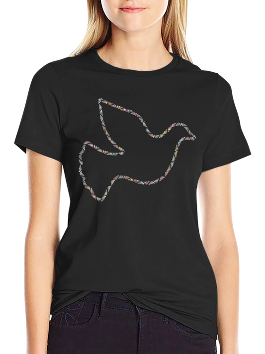 Peace Dove Graphic Black T-Shirt