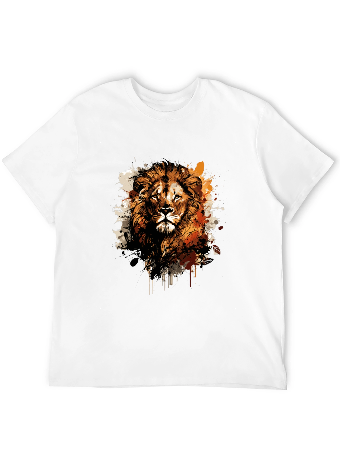 Lion Graphic Print Black T-Shirt