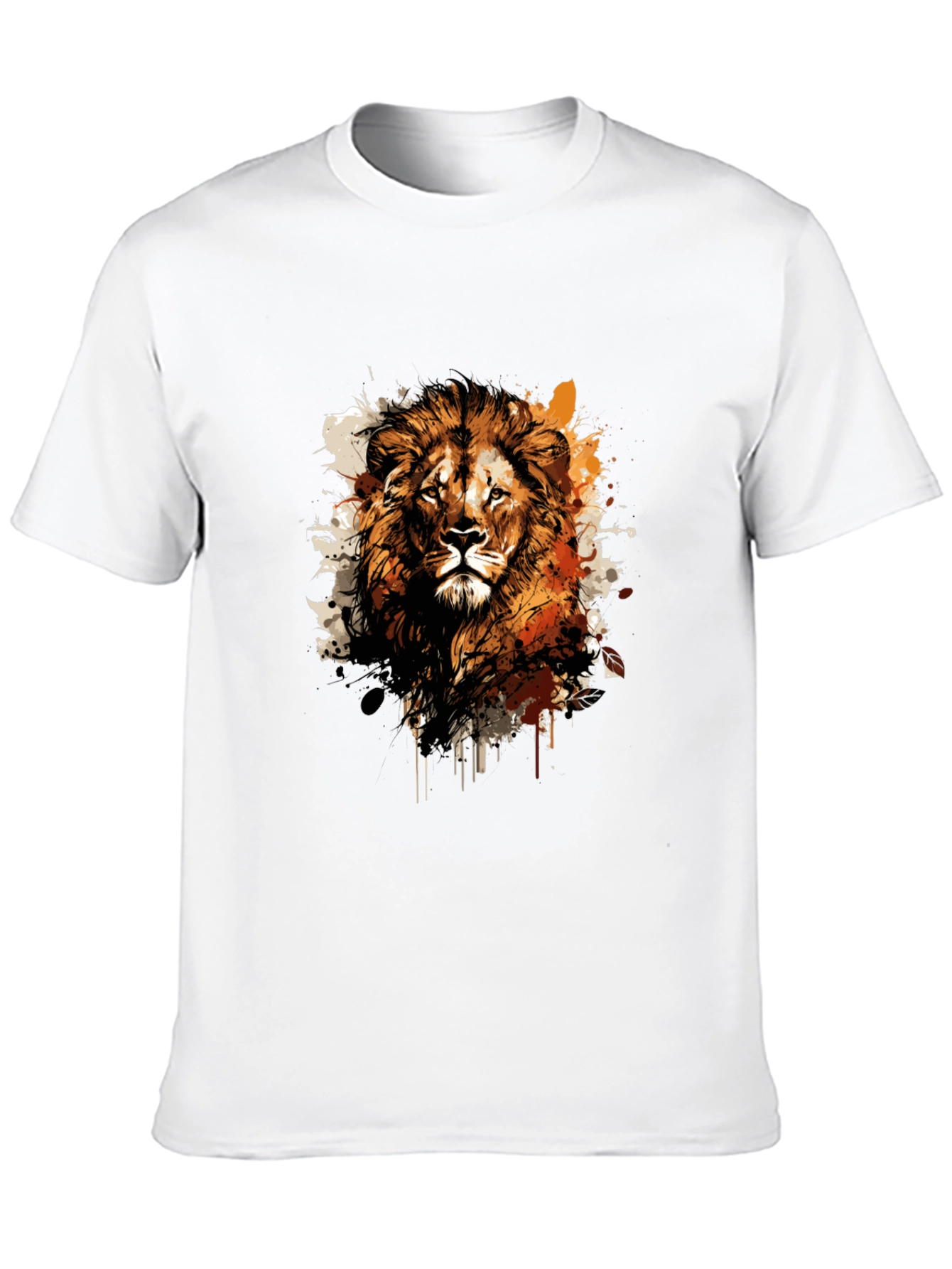 Lion Graphic Print Black T-Shirt