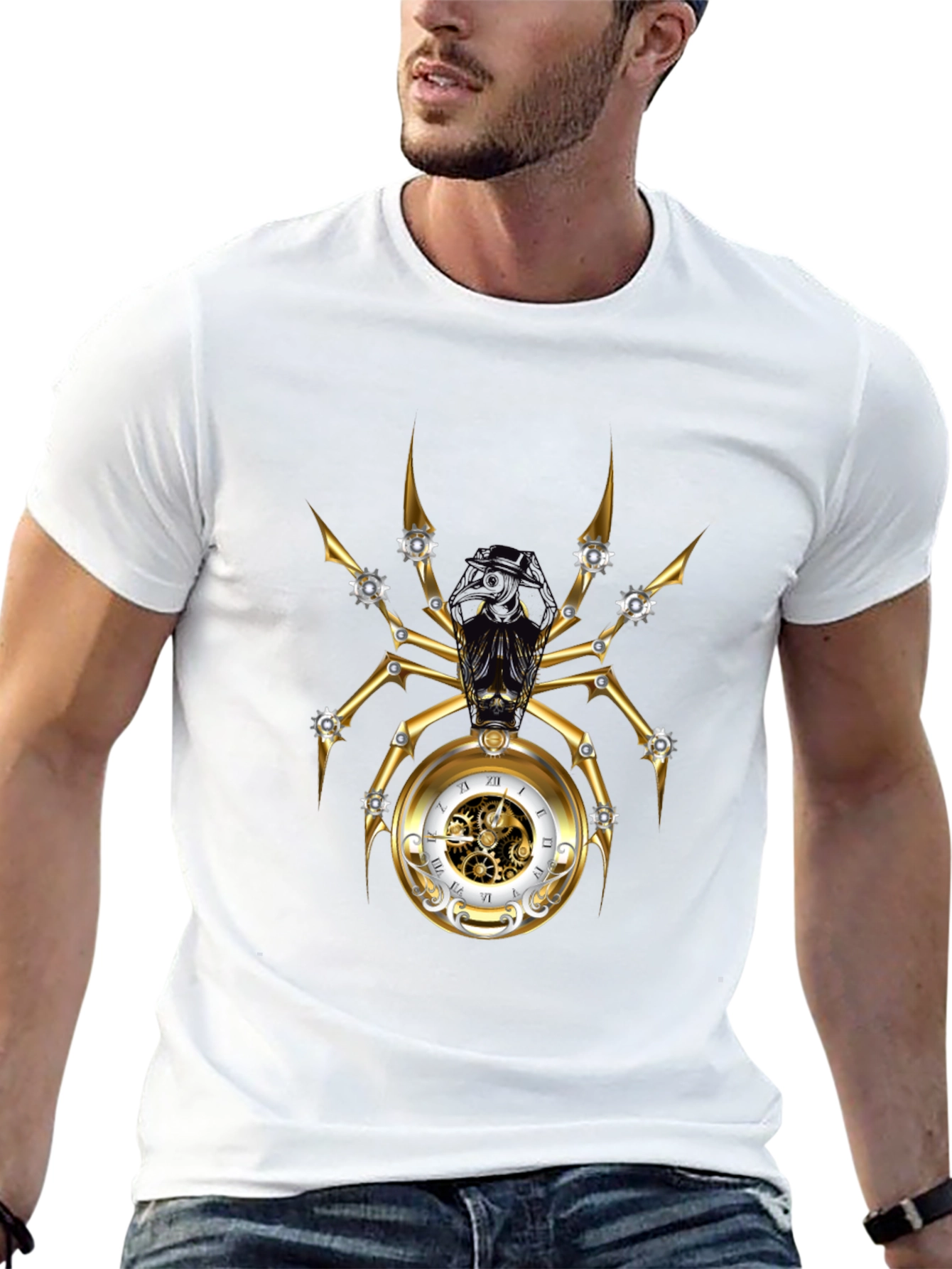 Steampunk Spider Clockwork Graphic T-Shirt