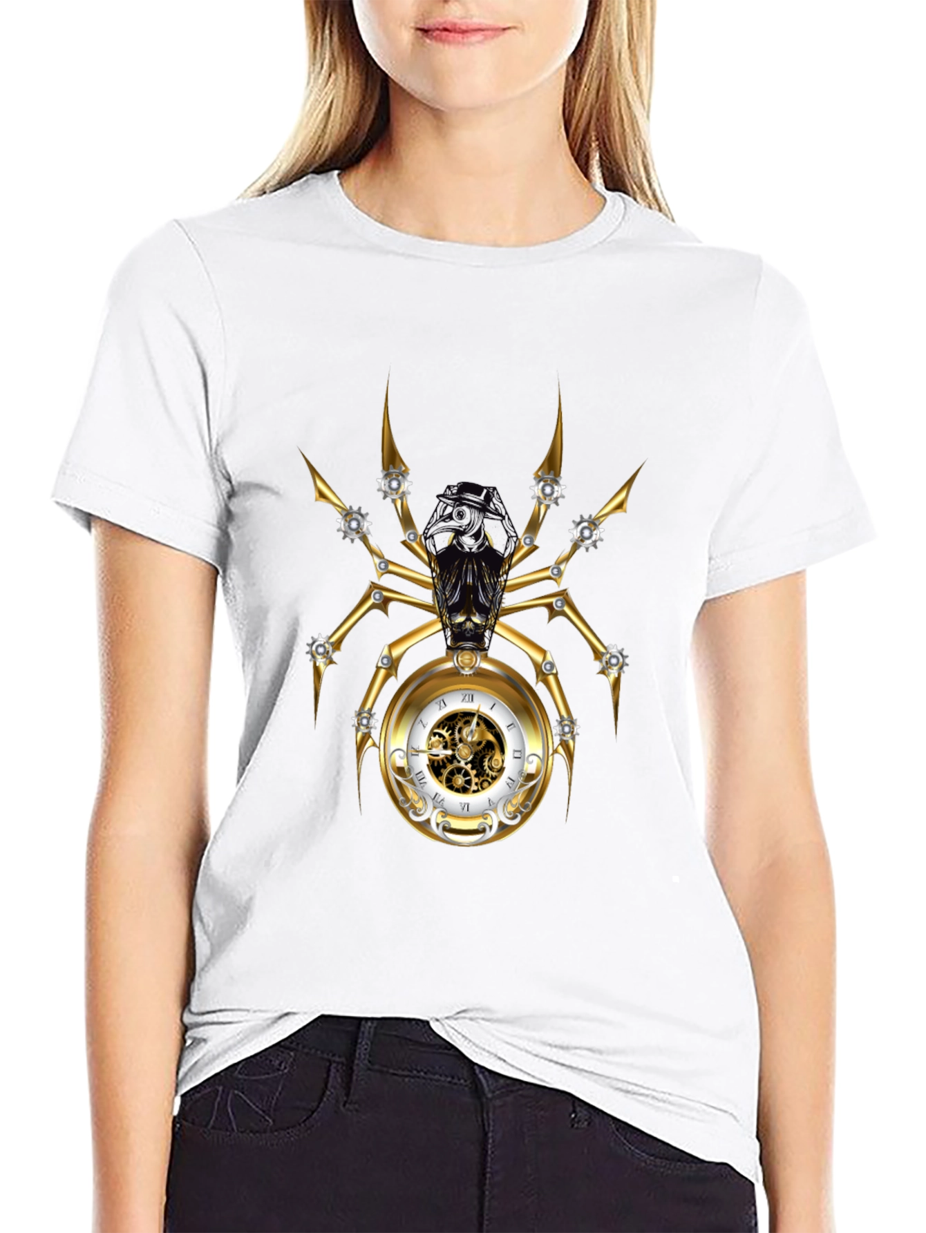 Steampunk Spider Clockwork Graphic T-Shirt
