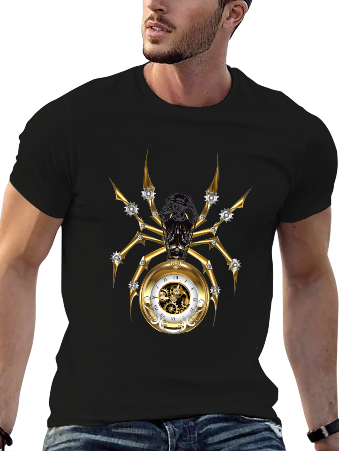 Steampunk Spider Clockwork Graphic T-Shirt