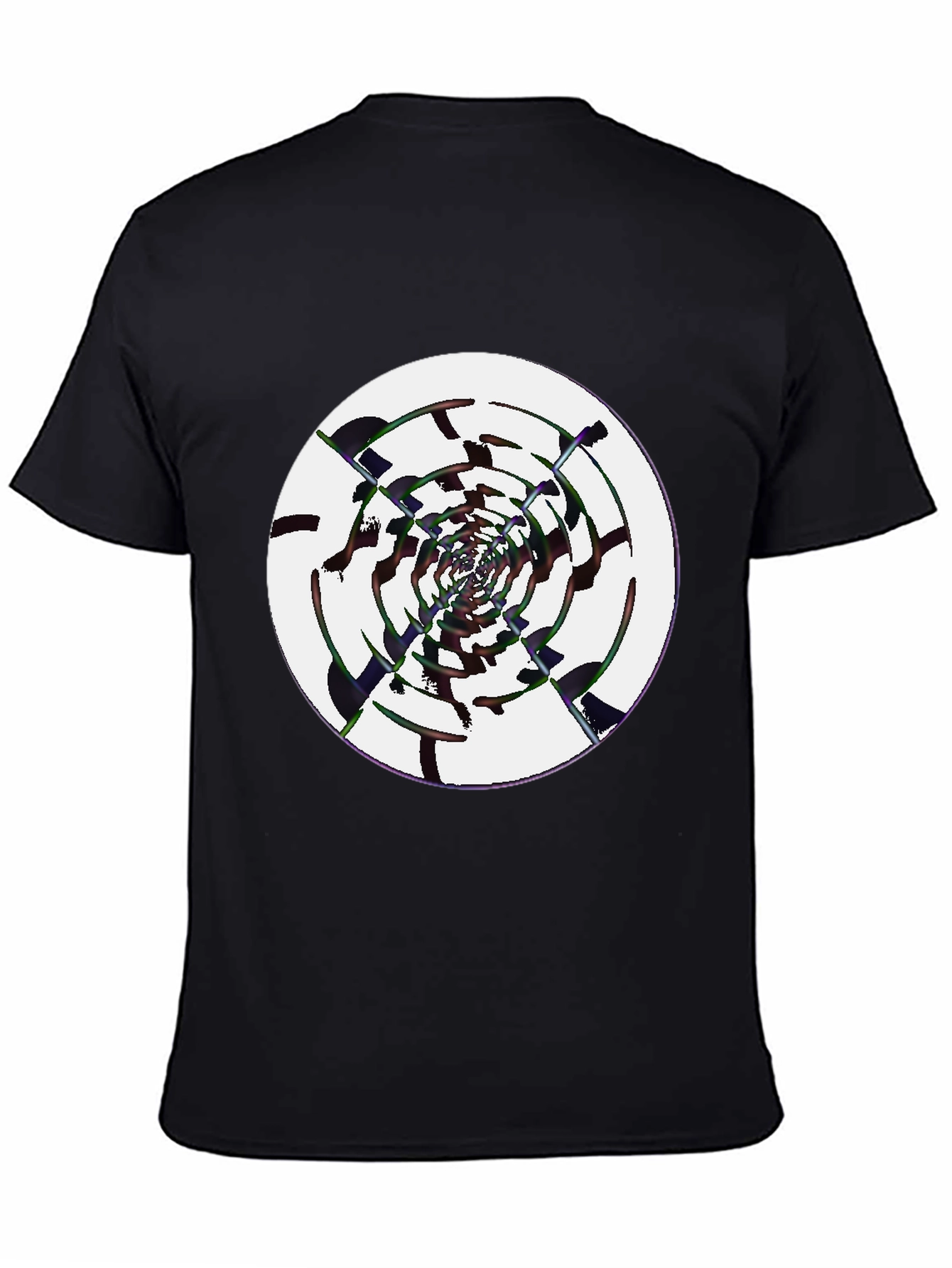 Abstract Swirl Graphic Black T-Shirt