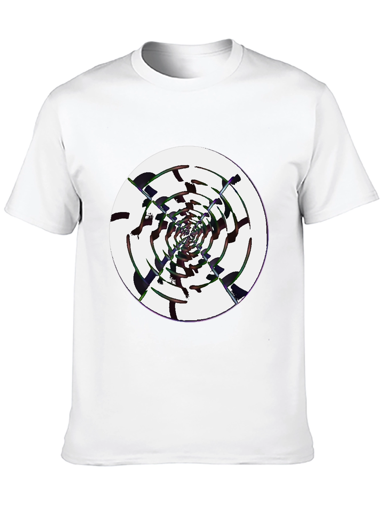 Abstract Swirl Graphic Black T-Shirt