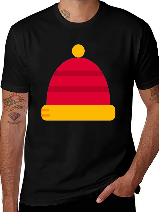 Festive Hat Graphic Tee - Soft Cotton Blend