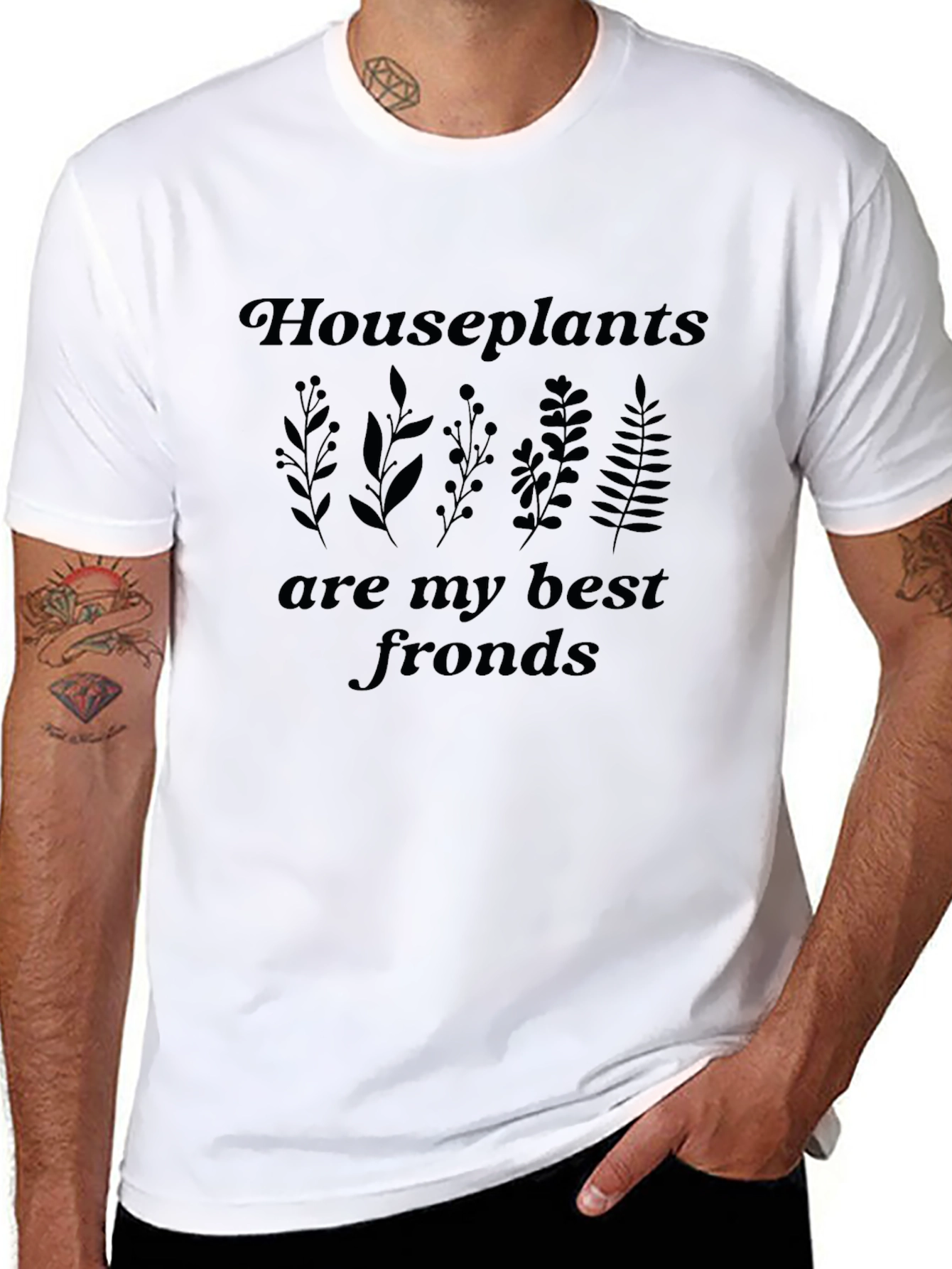 Houseplants Best Fronds Black Graphic Tee