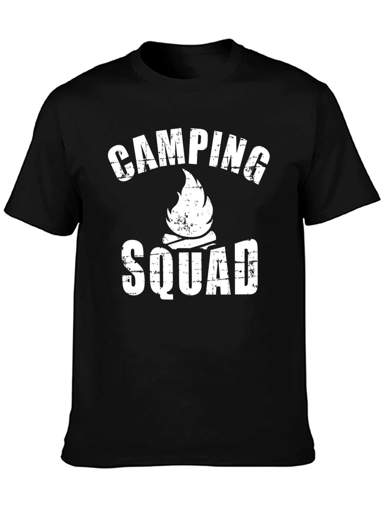 Camping Squad Graphic Tee - Black Cotton