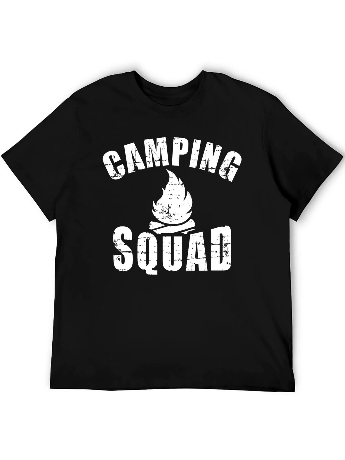 Camping Squad Graphic Tee - Black Cotton