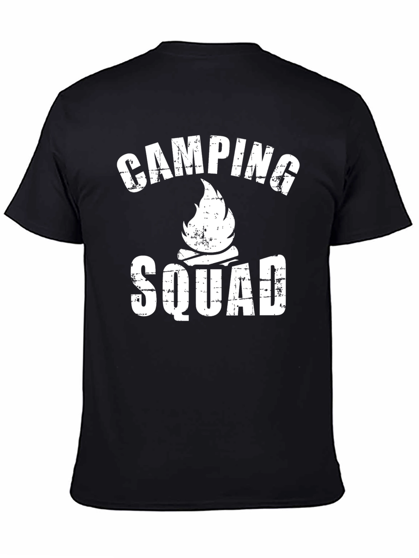 Camping Squad Graphic Tee - Black Cotton