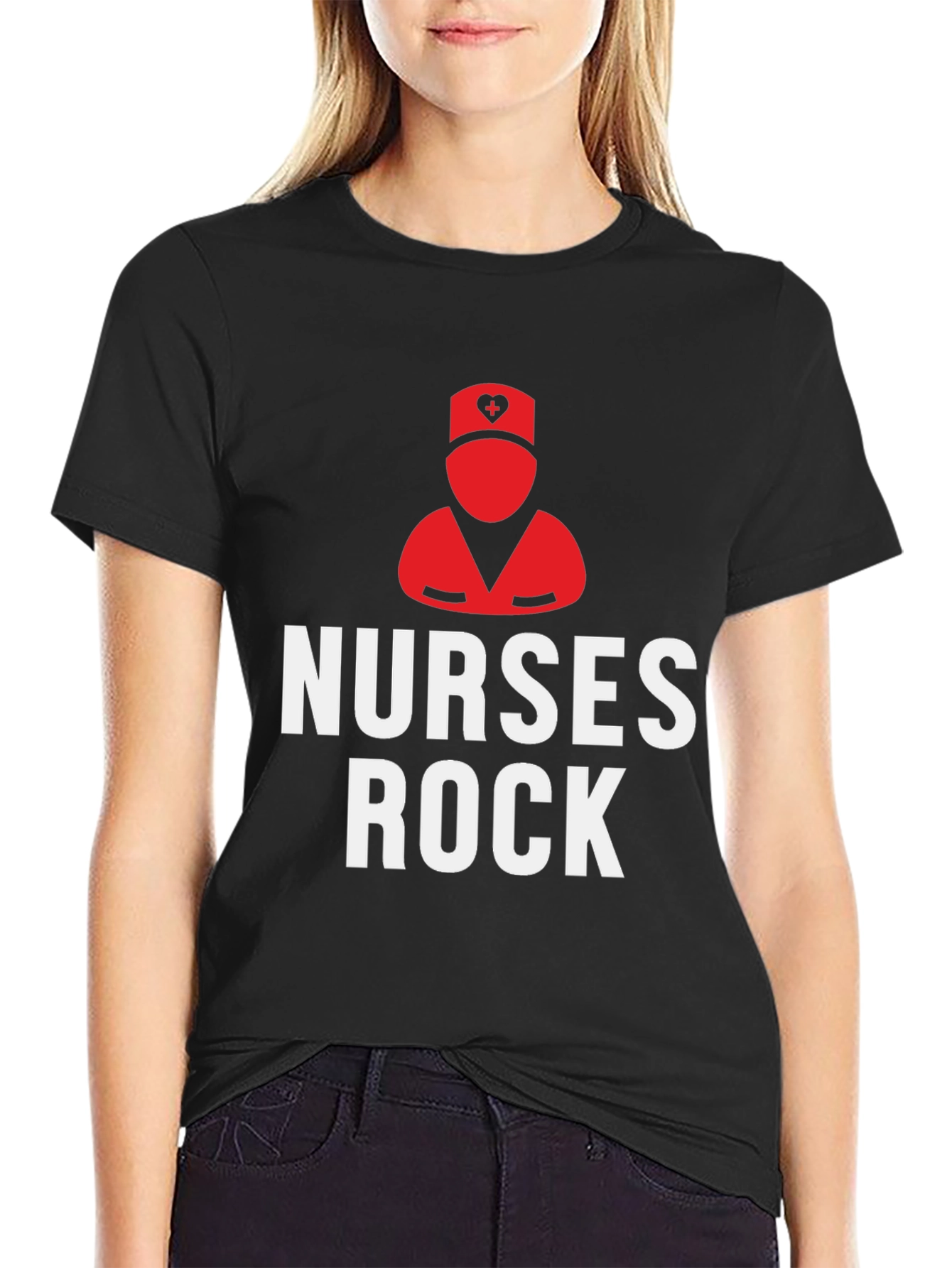 Nurses Rock Graphic Tee - Black Cotton T-Shirt
