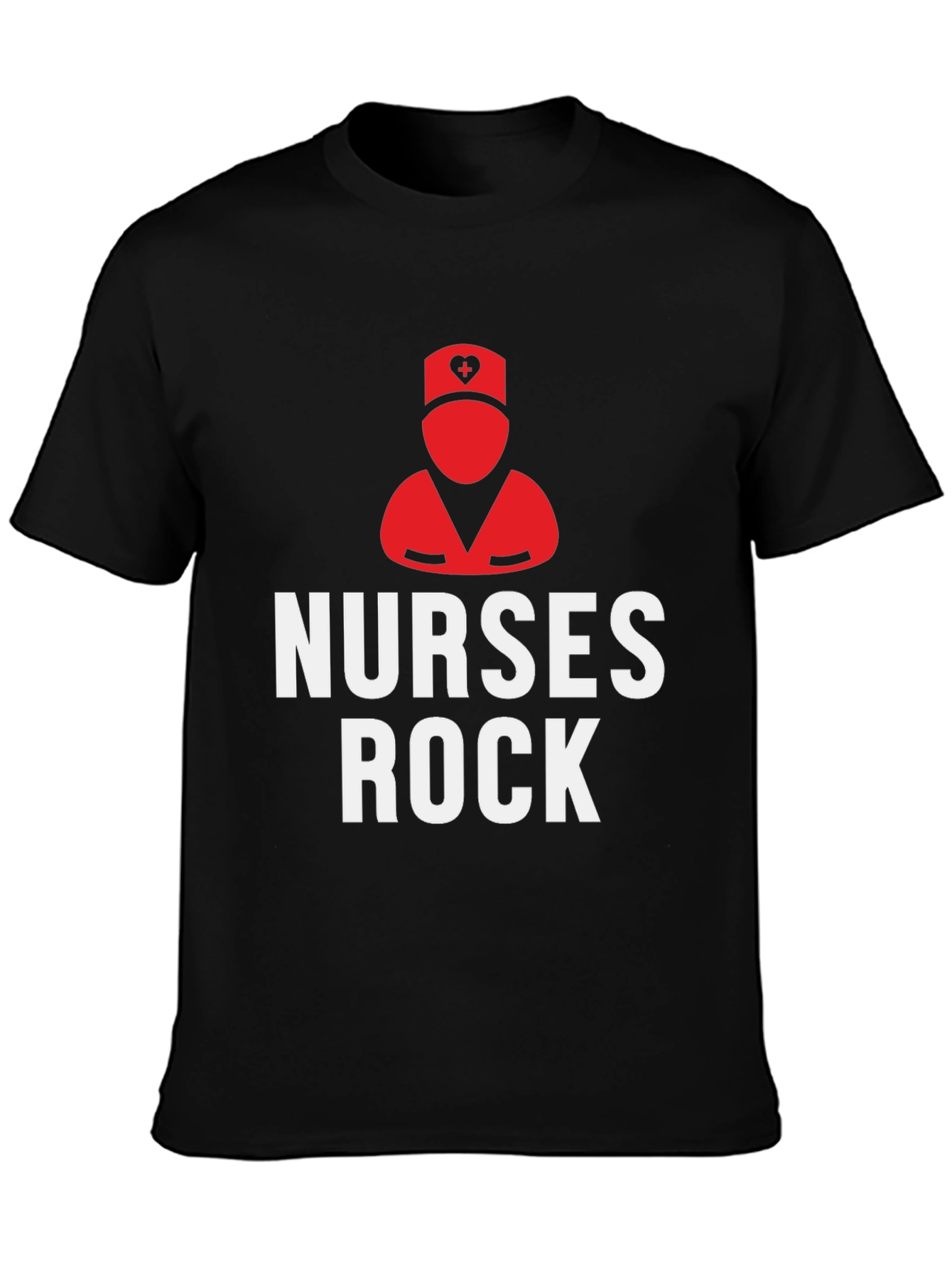 Nurses Rock Graphic Tee - Black Cotton T-Shirt