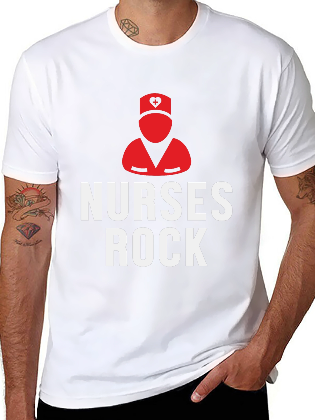 Nurses Rock Graphic Tee - Black Cotton T-Shirt