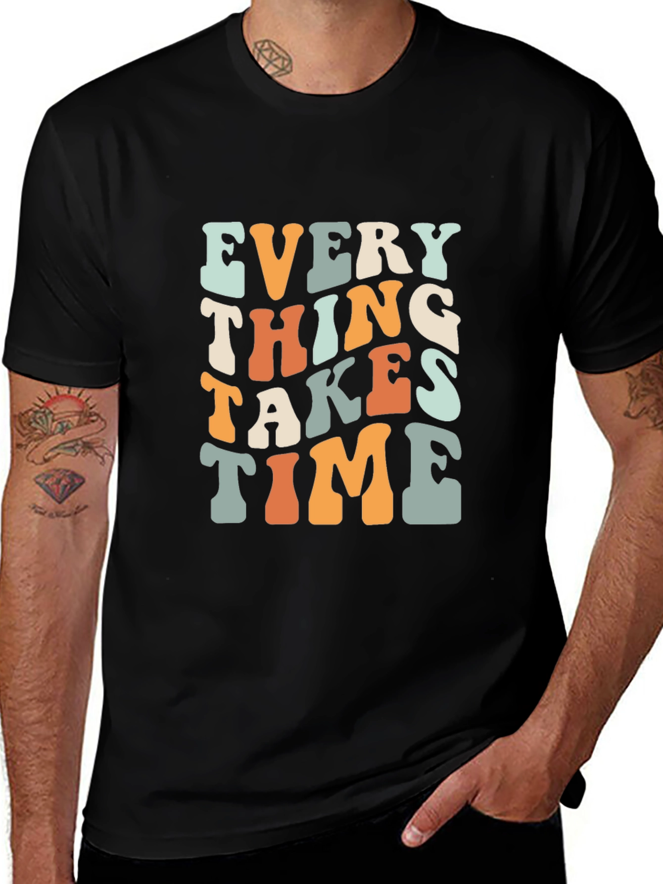 Everything Takes Time Retro Graphic T-Shirt