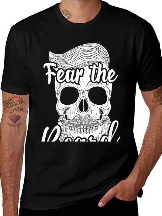 Fear the Bearded Skull Graphic T-Shirt