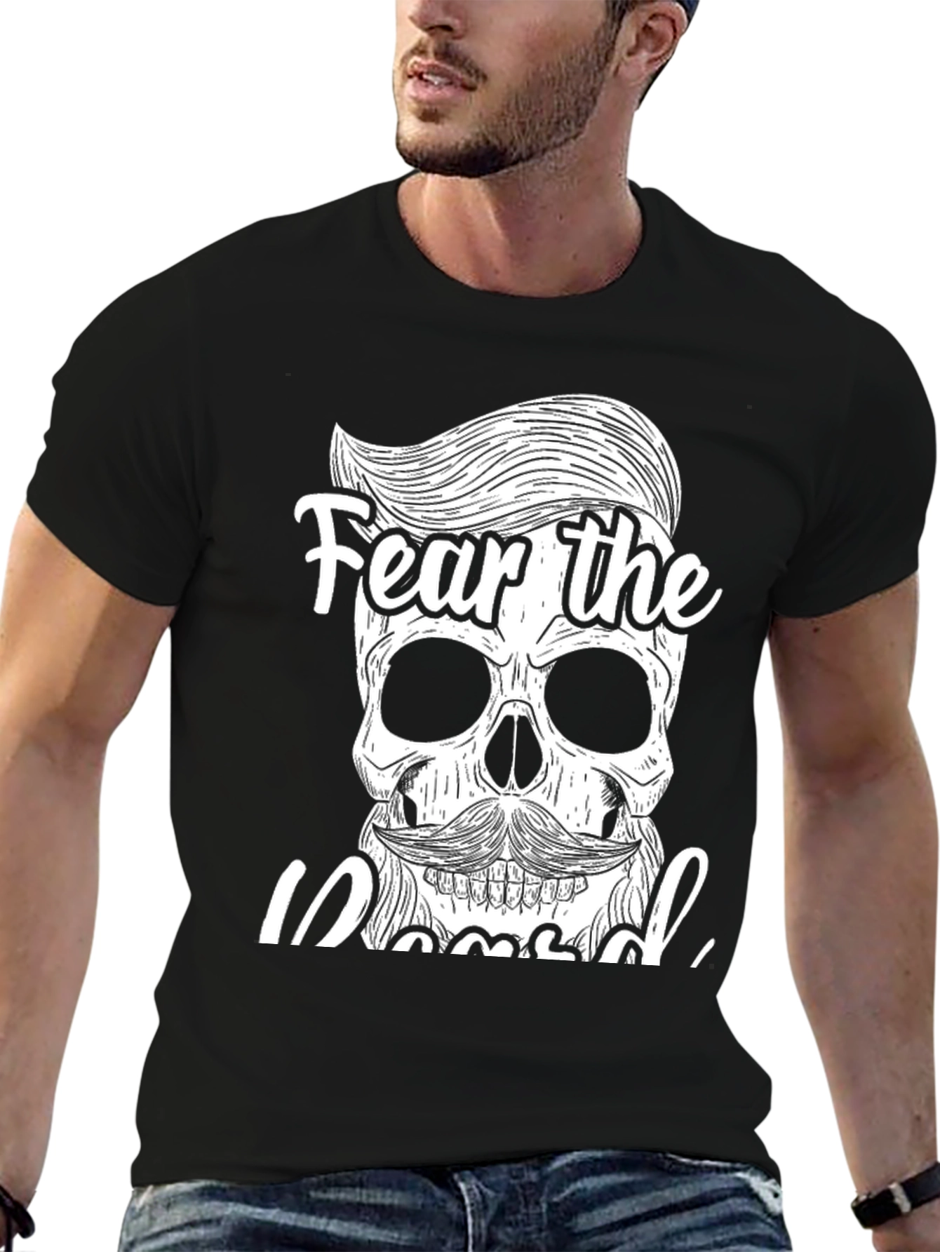 Fear the Bearded Skull Graphic T-Shirt