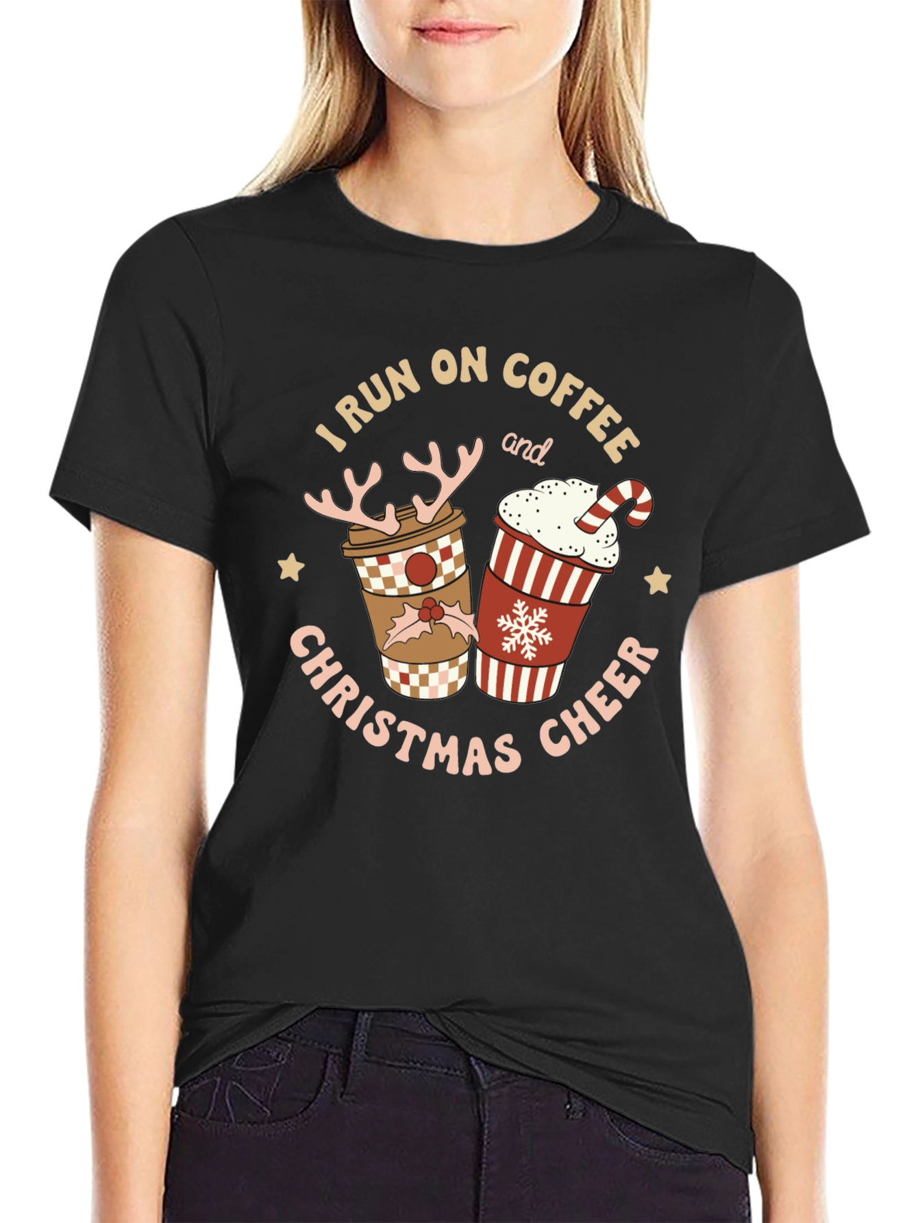I Run on Coffee & Christmas Cheer T-Shirt