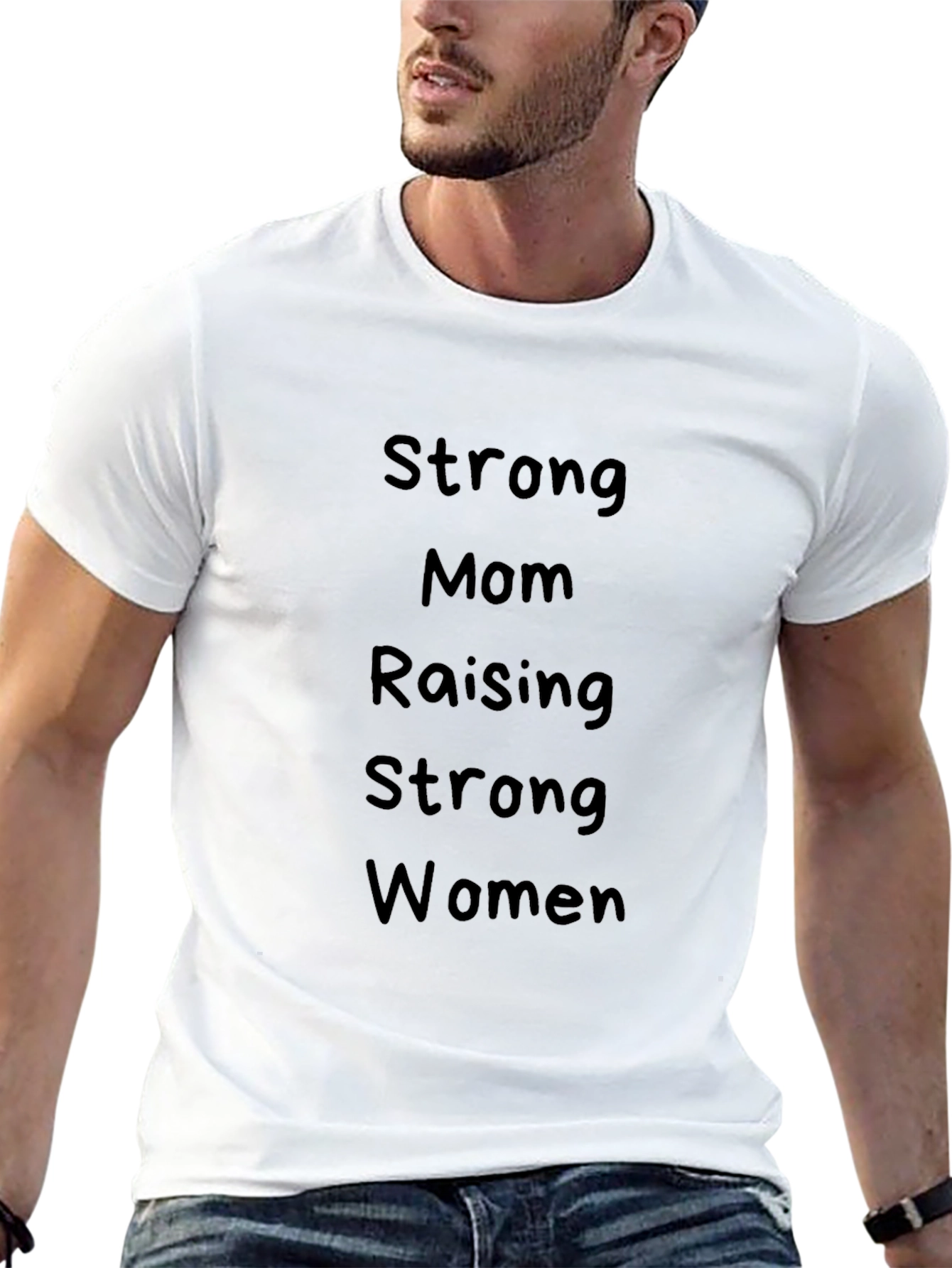Strong Mom Raising Strong Women Black T-Shirt