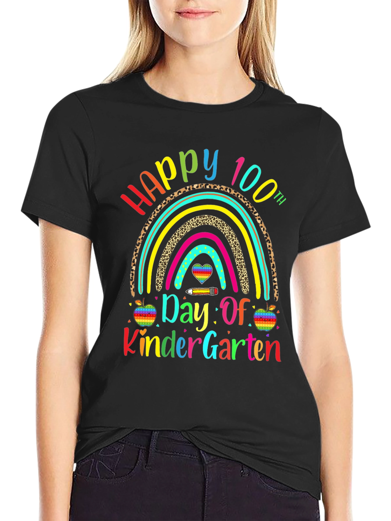 Happy 100th Day of Kindergarten Rainbow T-Shirt