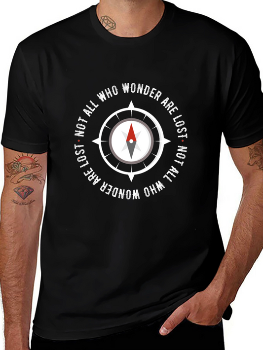 Compass Graphic Tee - Not All Who Wonder Are Lost