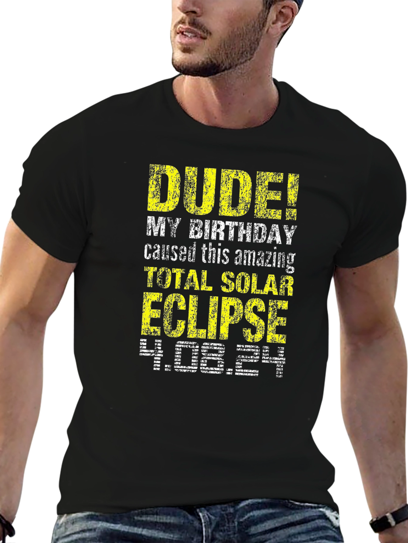 Total Solar Eclipse Birthday Tee - April 8th 2024