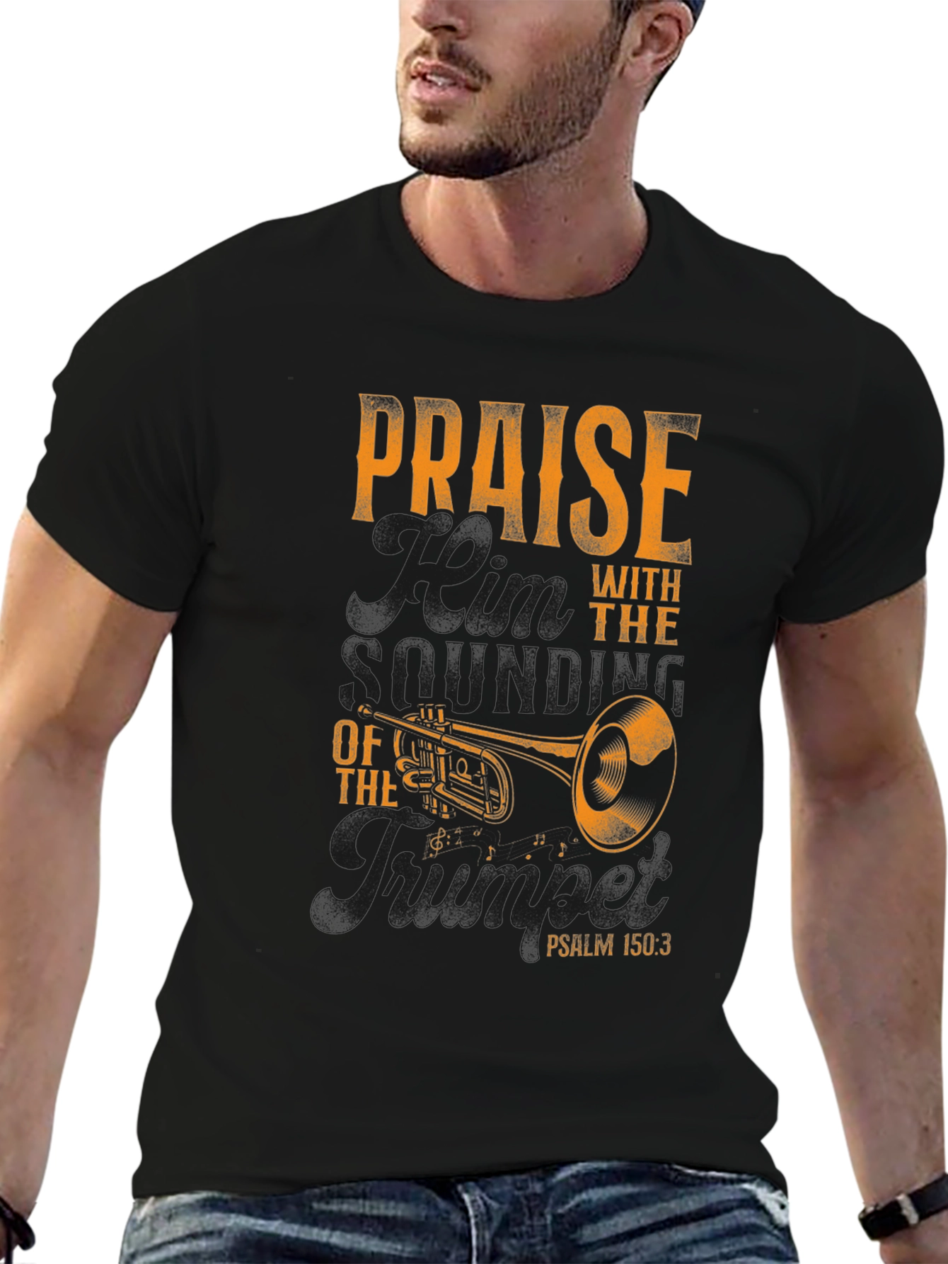 Praise with Trumpet Graphic T-Shirt