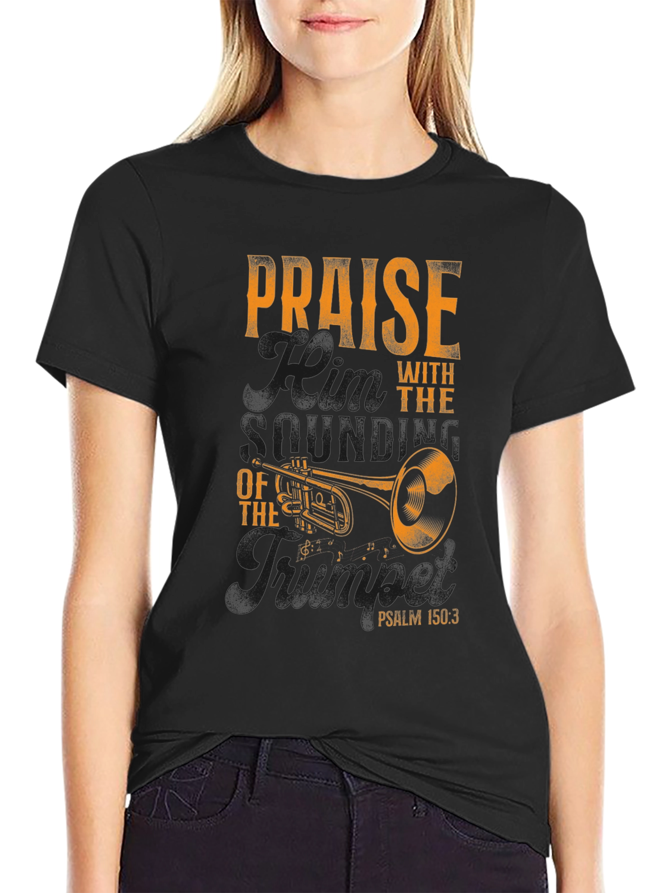 Praise with Trumpet Graphic T-Shirt