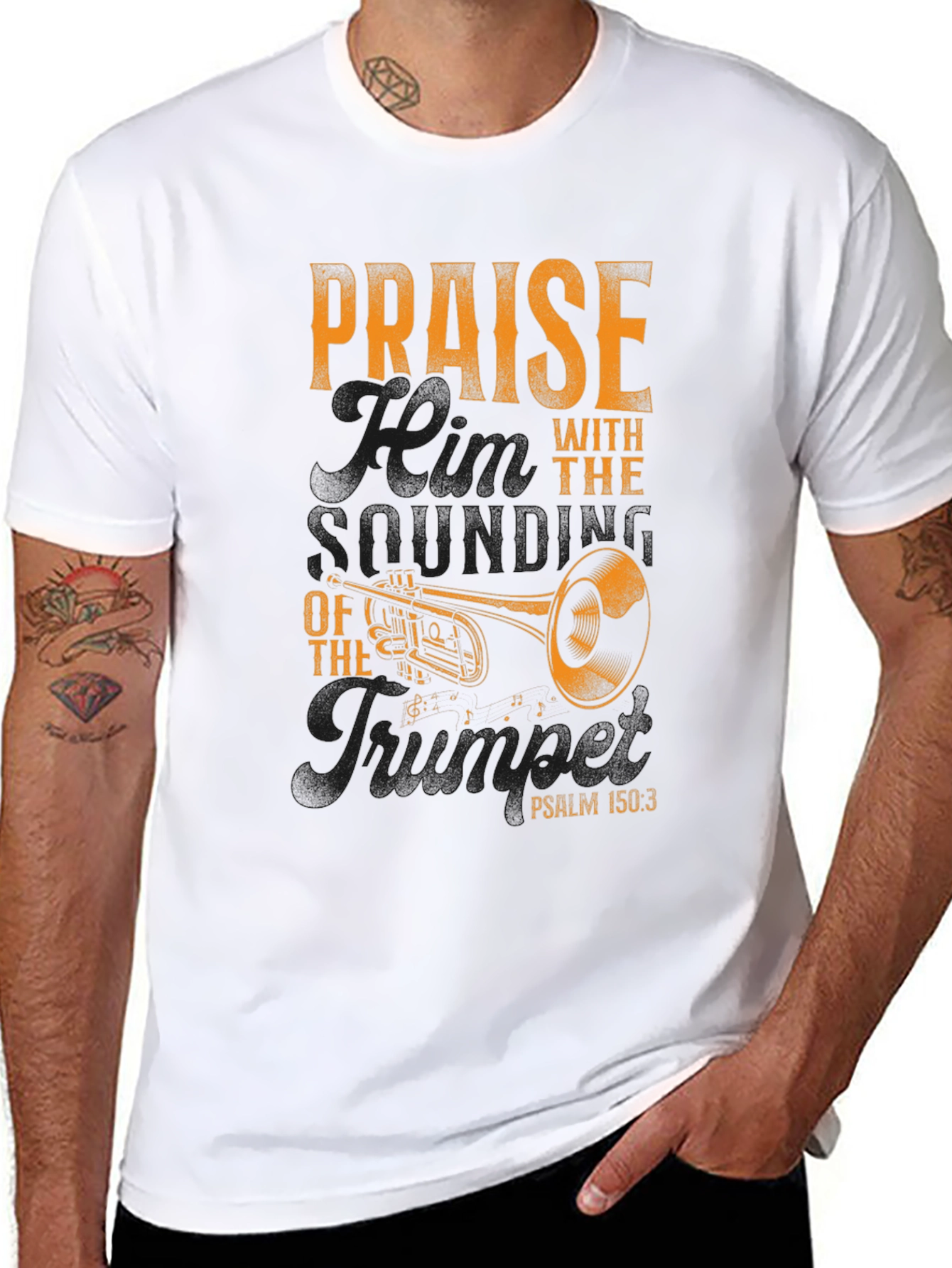 Praise with Trumpet Graphic T-Shirt