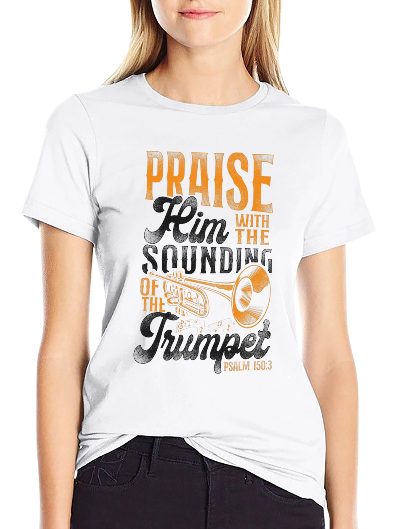 Praise with Trumpet Graphic T-Shirt