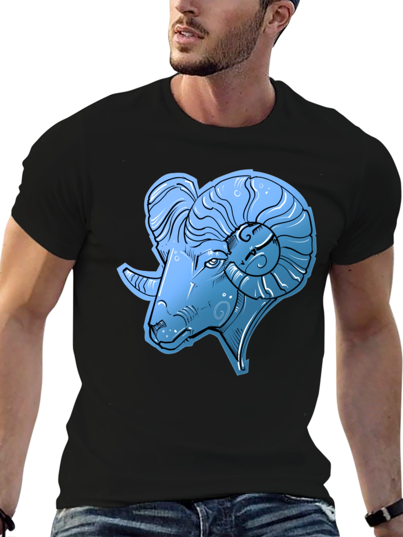 Aries Zodiac Ram Graphic T-Shirt