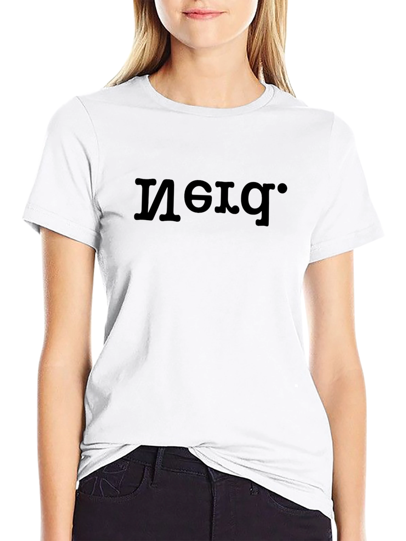 Upside Down Word Black T-Shirt