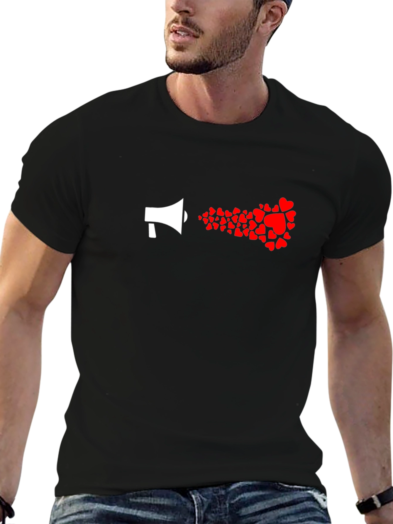 Love Loudly: Heart Megaphone Graphic Tee