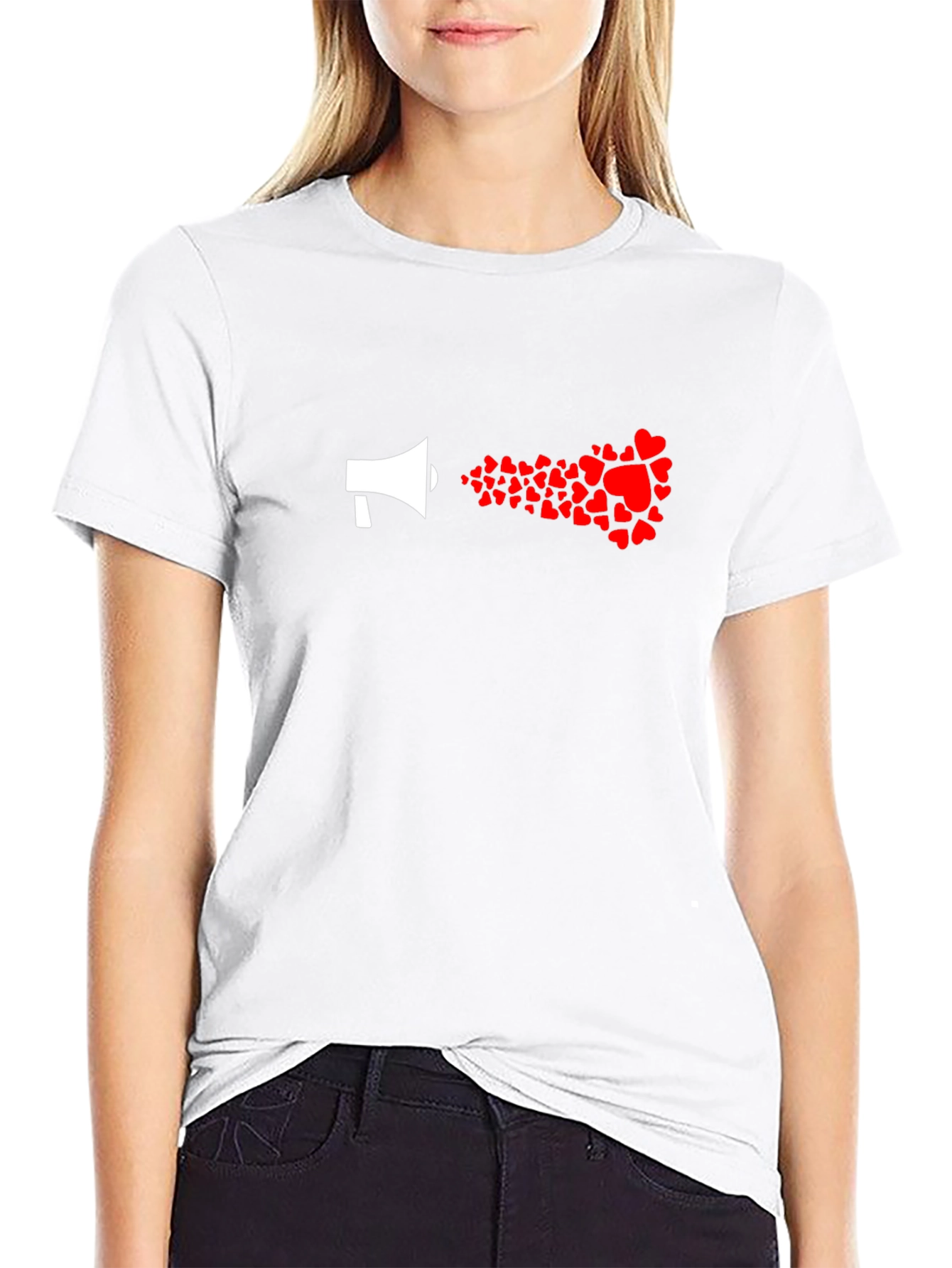 Love Loudly: Heart Megaphone Graphic Tee