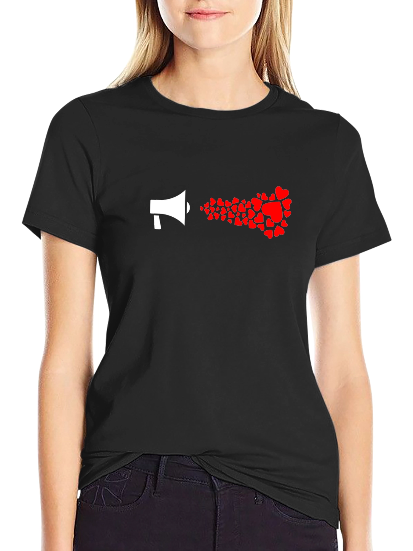 Love Loudly: Heart Megaphone Graphic Tee