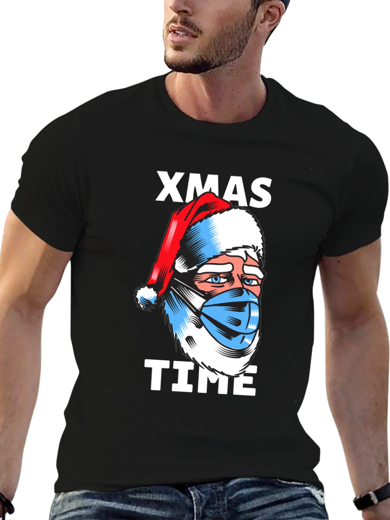 Xmas Time Santa Face Mask T-Shirt