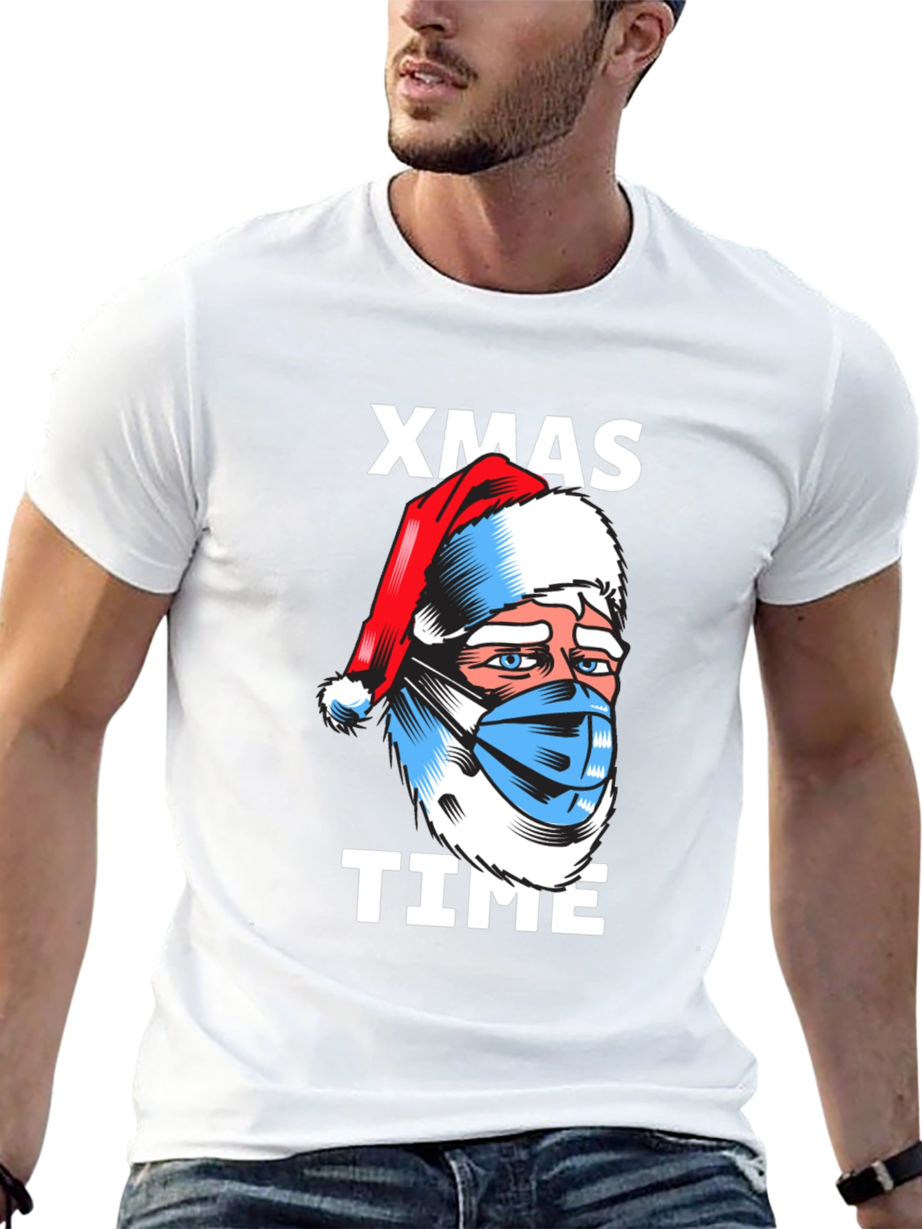 Xmas Time Santa Face Mask T-Shirt