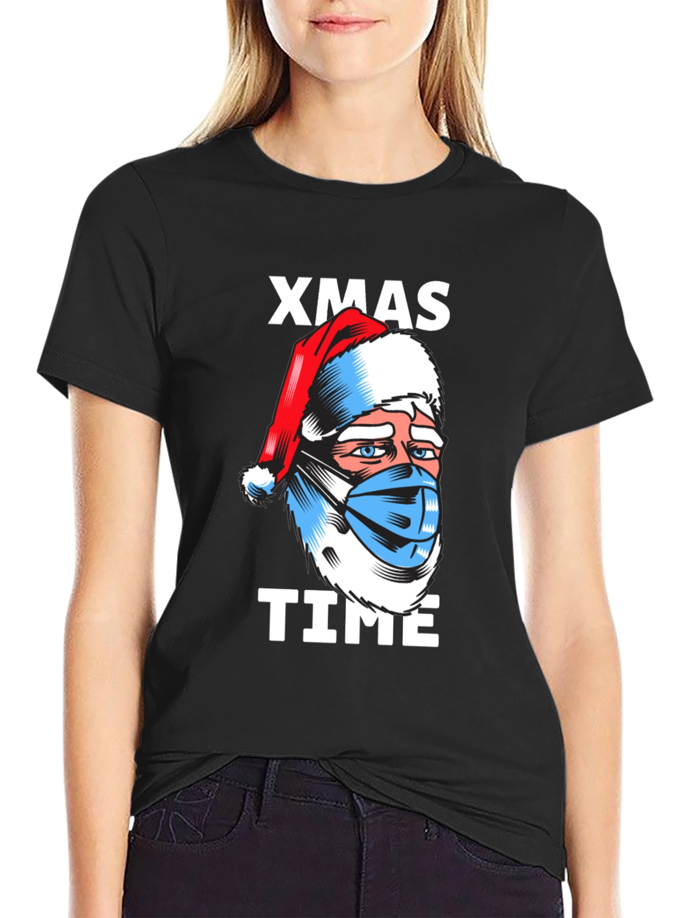 Xmas Time Santa Face Mask T-Shirt