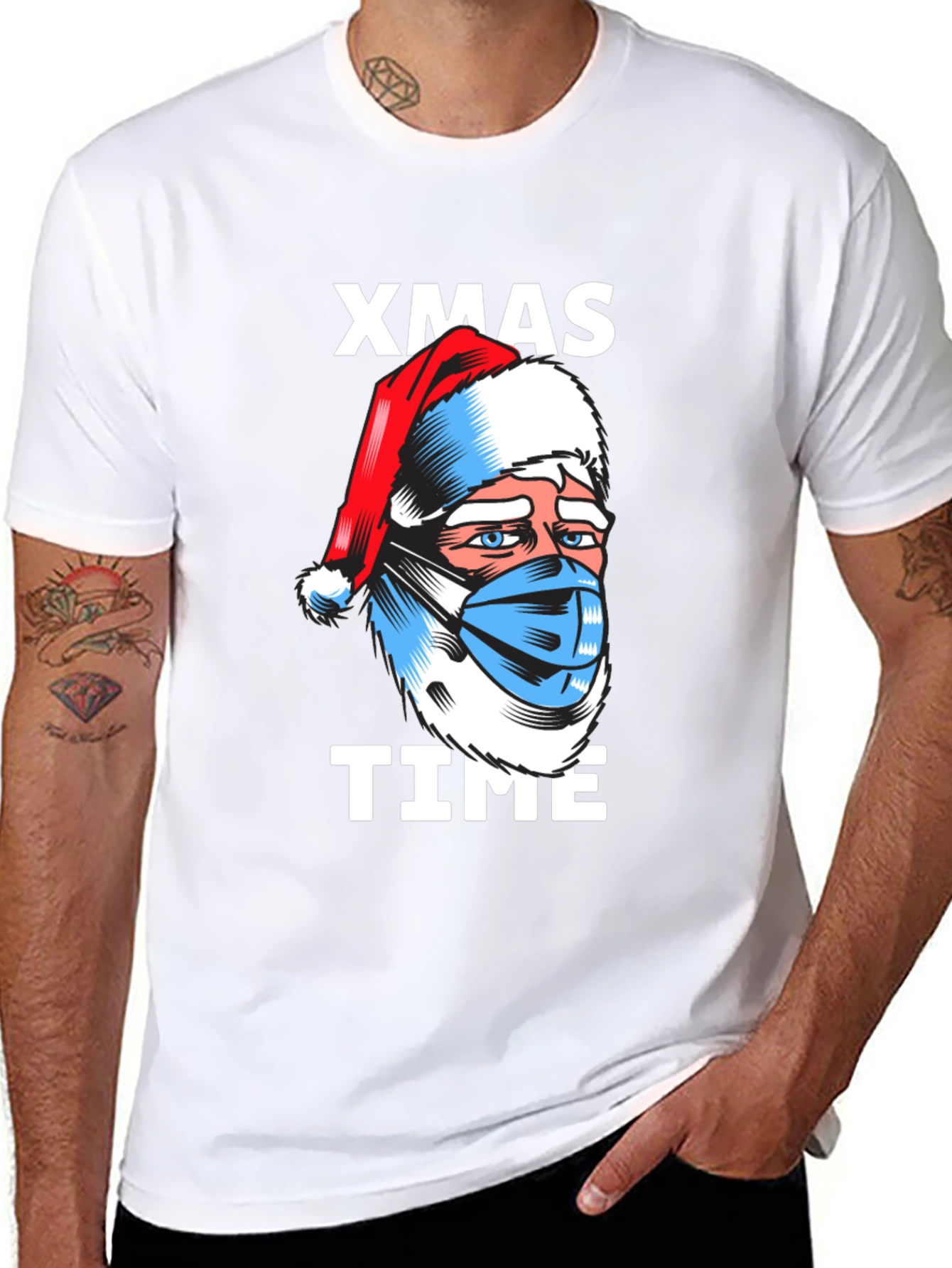 Xmas Time Santa Face Mask T-Shirt
