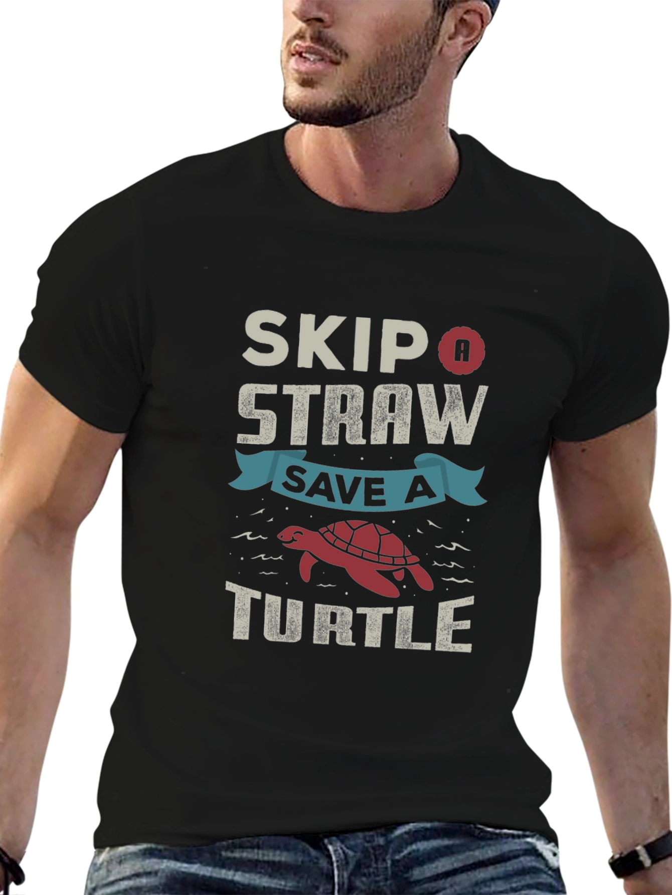 Skip a Straw Save a Turtle Graphic Tee