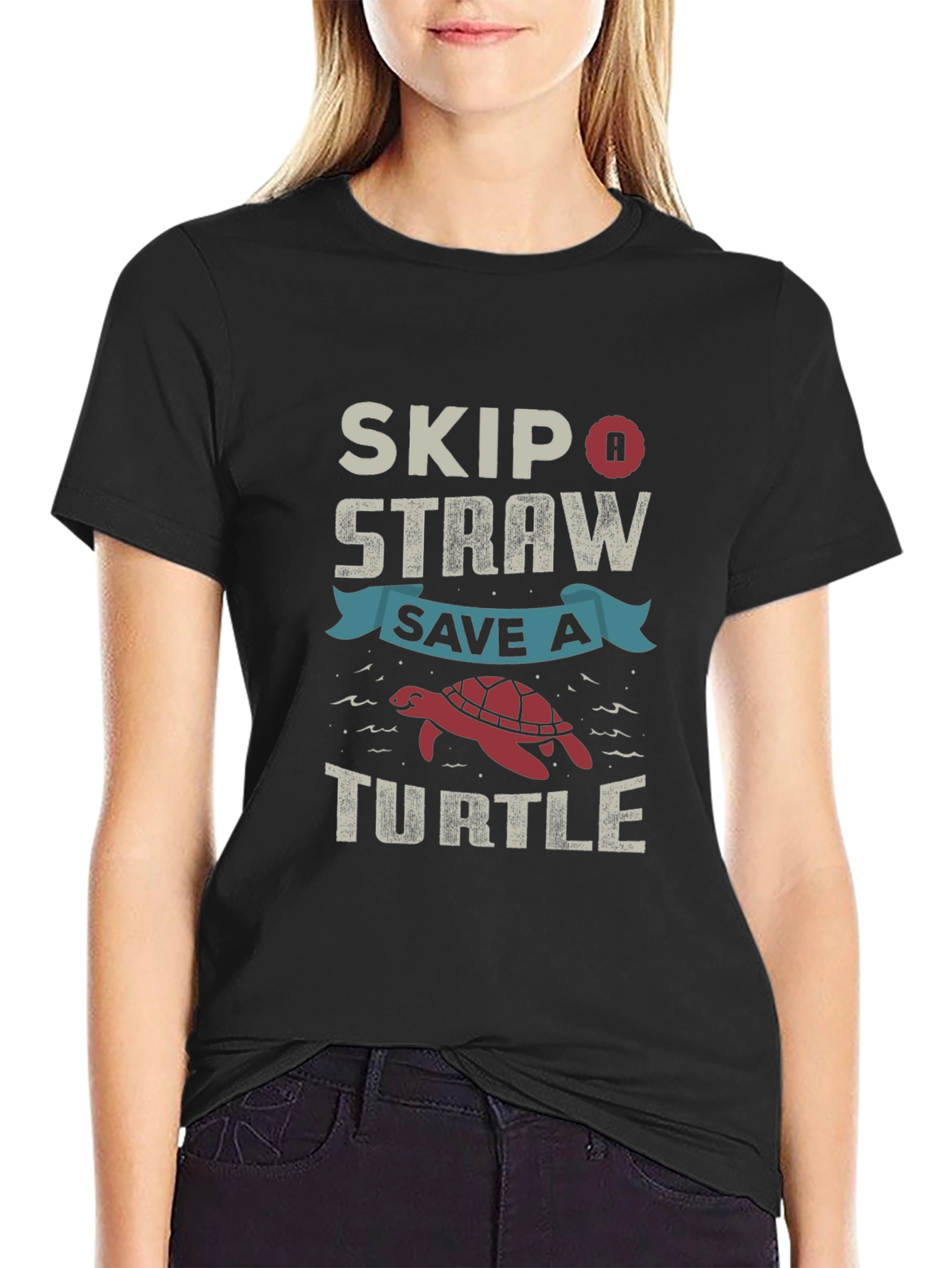 Skip a Straw Save a Turtle Graphic Tee