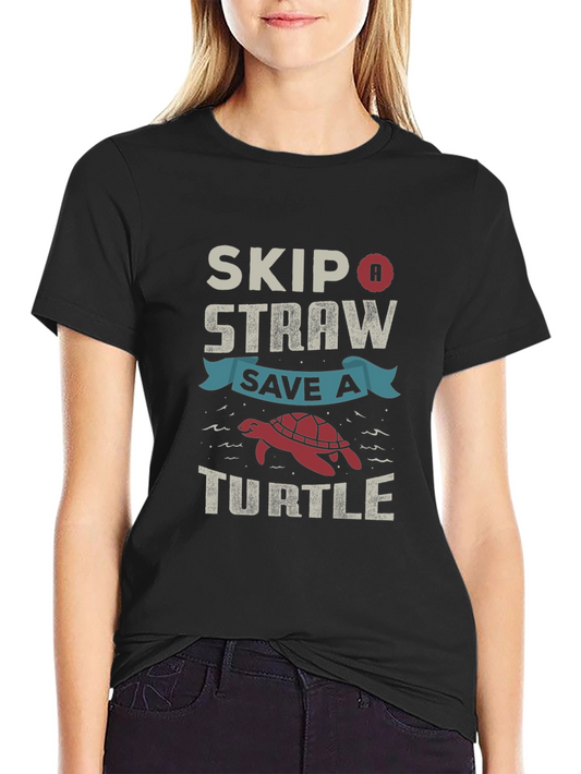 Skip a Straw Save a Turtle Graphic Tee