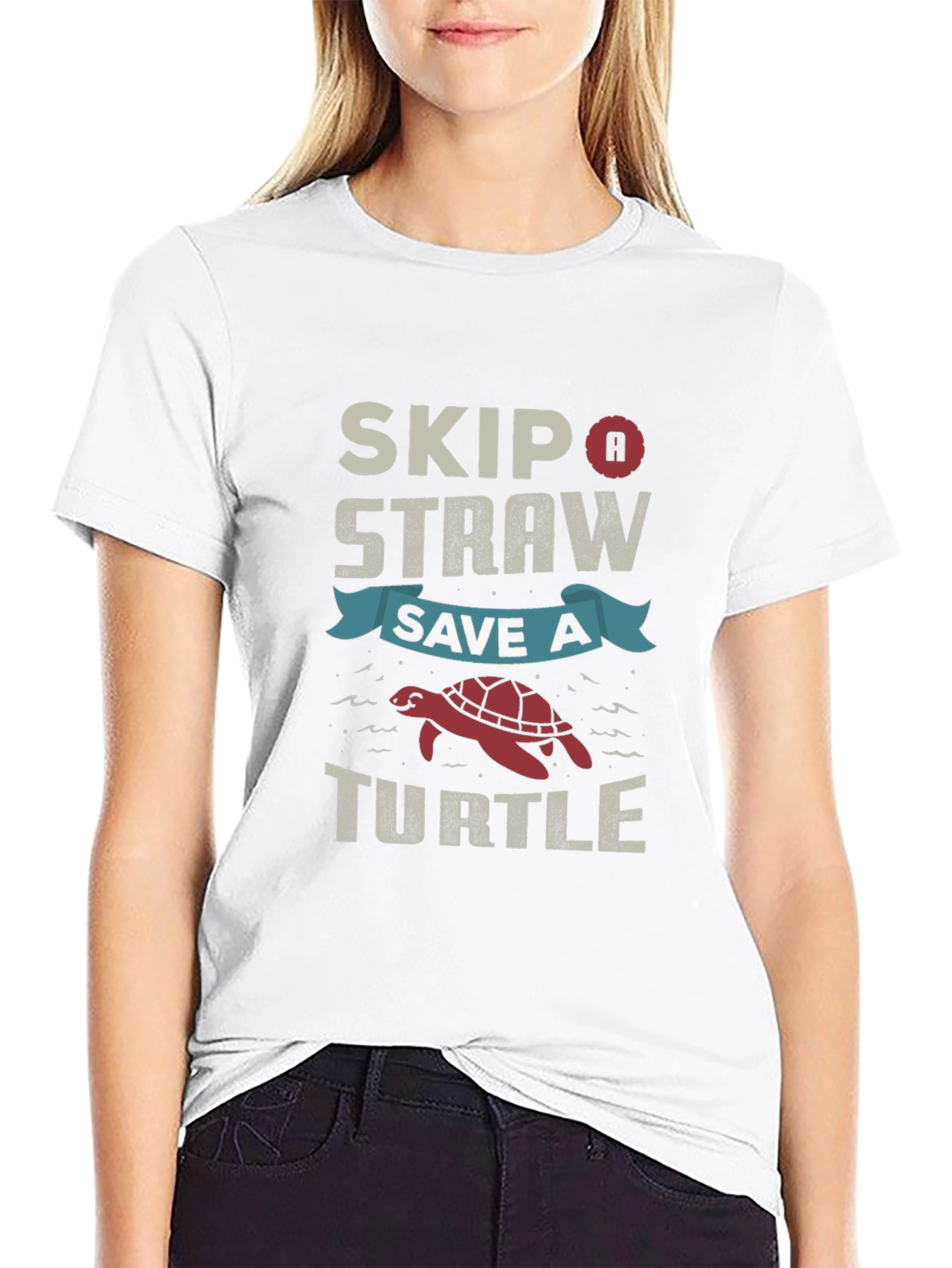Skip a Straw Save a Turtle Graphic Tee