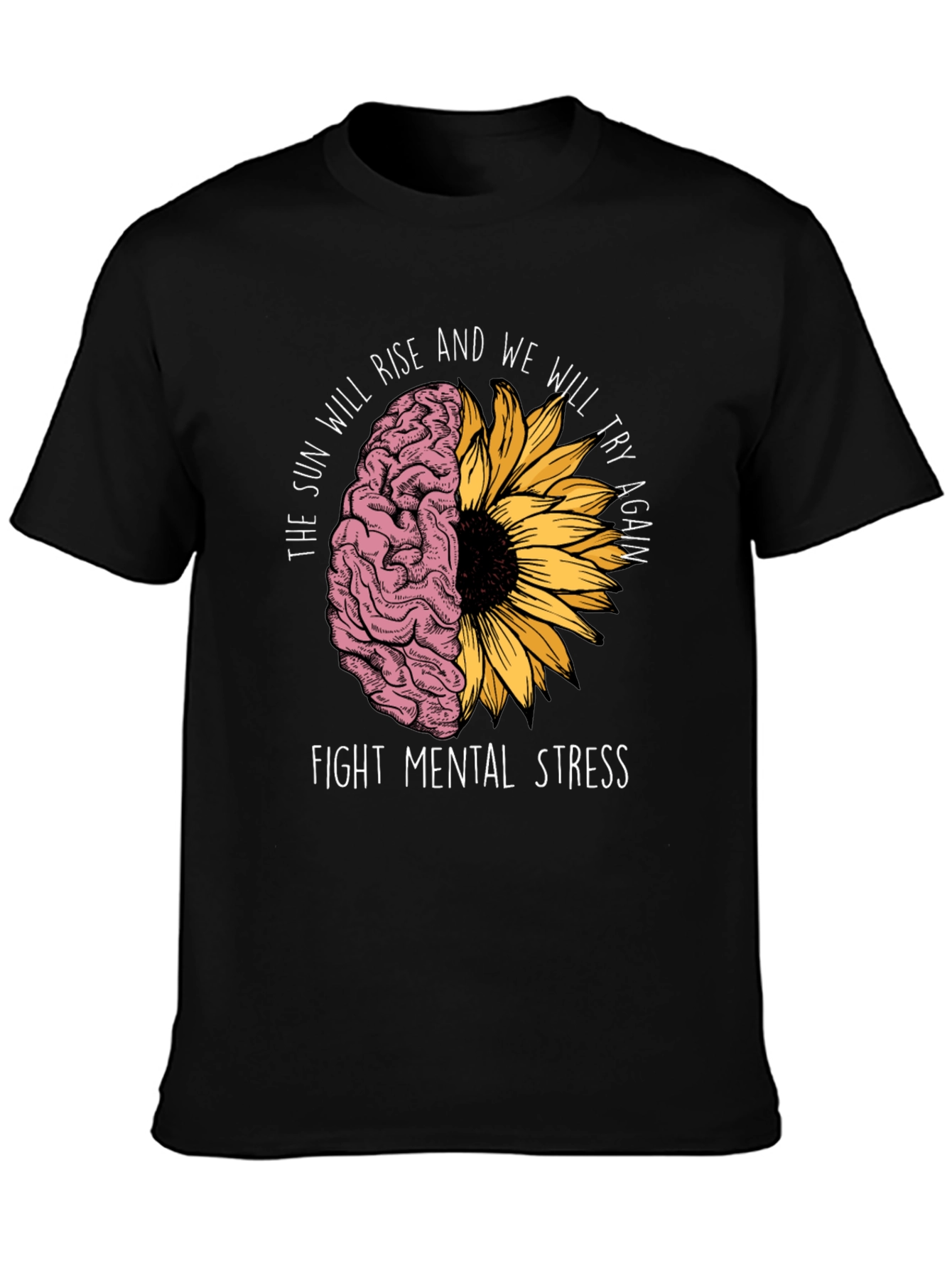Mental Health Awareness T-Shirt - Sunflower Brain