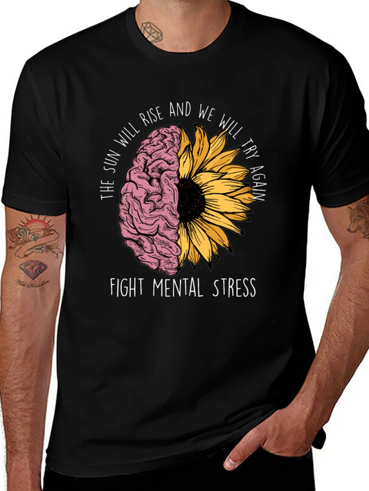 Mental Health Awareness T-Shirt - Sunflower Brain