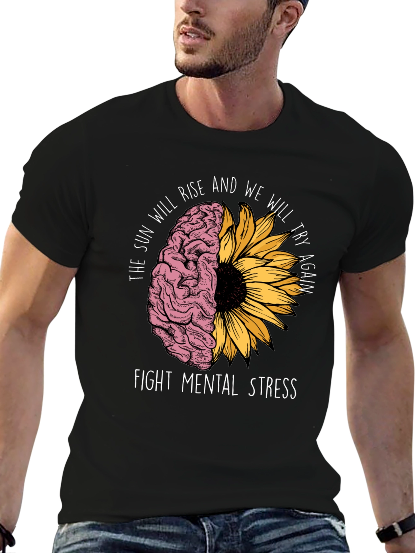 Mental Health Awareness T-Shirt - Sunflower Brain