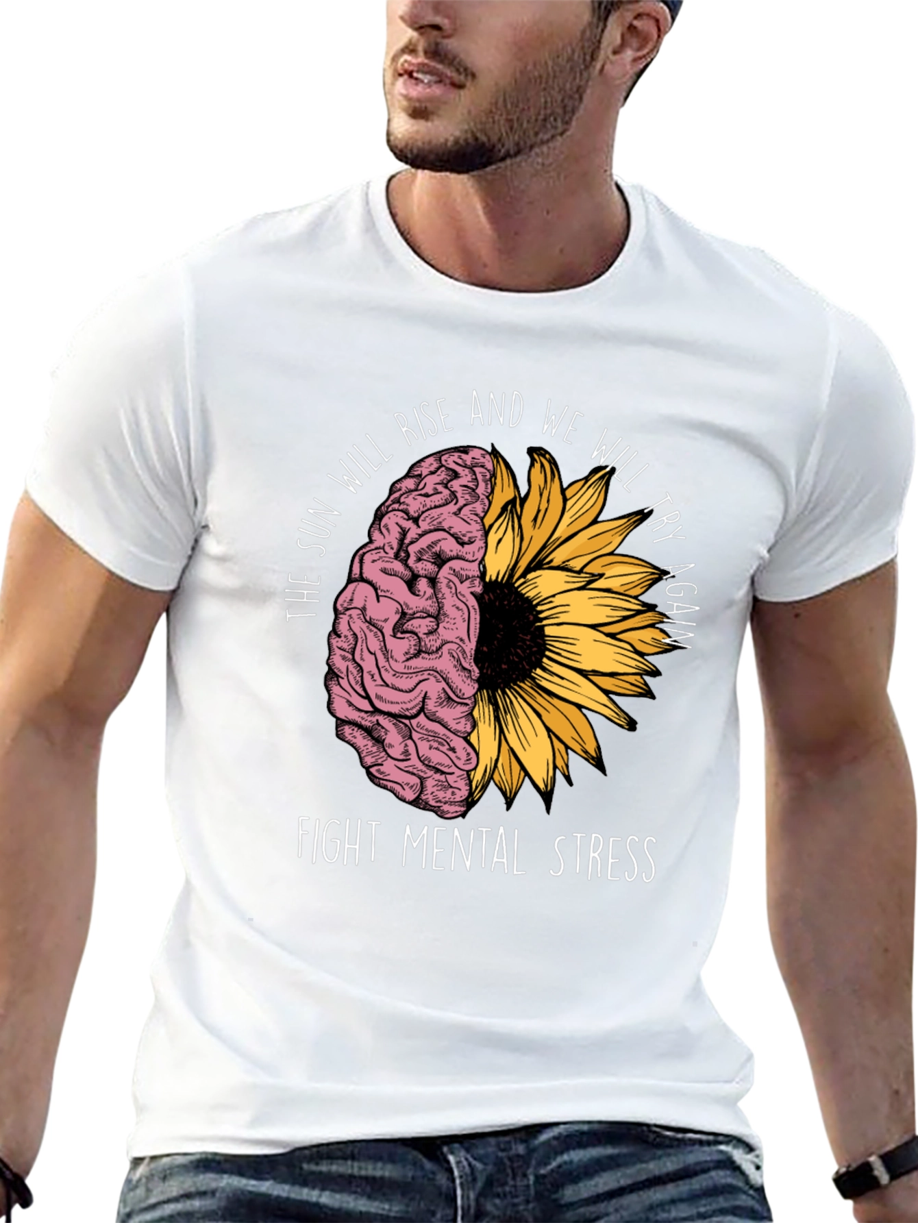 Mental Health Awareness T-Shirt - Sunflower Brain