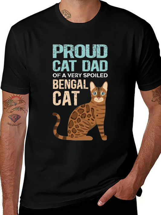 Proud Cat Dad Bengal Cat Graphic T-Shirt