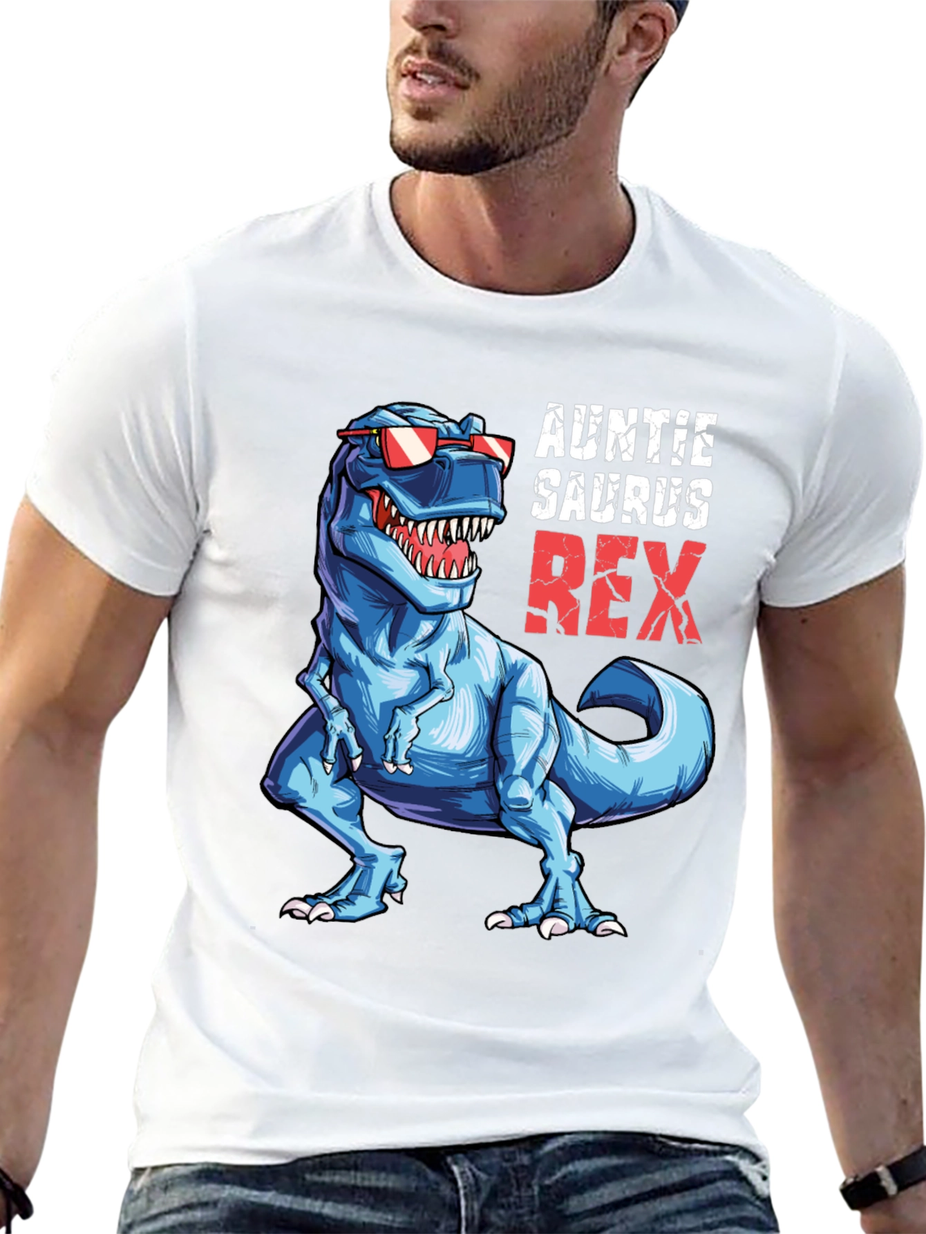 Auntie Saurus Rex T-Shirt Funny Dino Graphic Tee