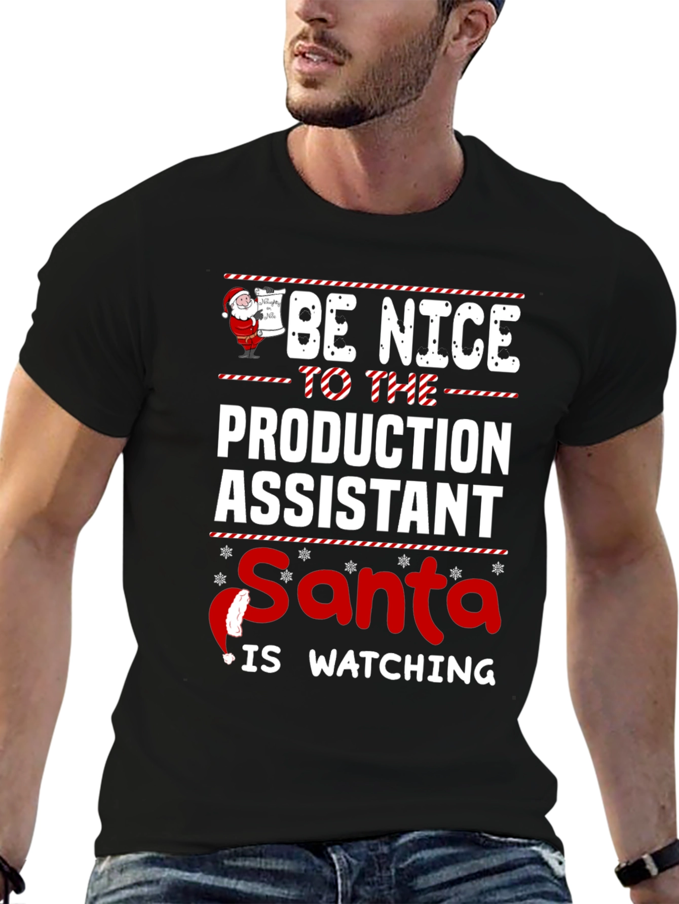 Be Nice To The Production Assistant Santa T-Shirt